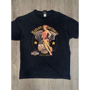 Harley-Davidson Motor Cycles Cowboy's Alamo City Size L Shirt - Pre-Owned